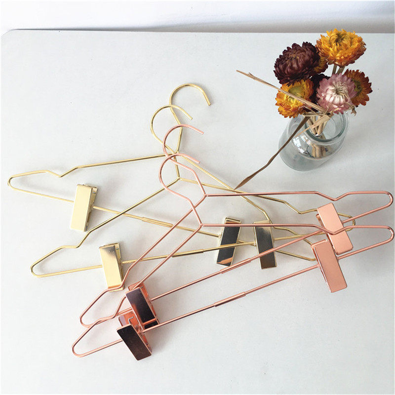 ins pants rack Rose gold family trousers clothes store clothes anti slip and trace drying metal rack
