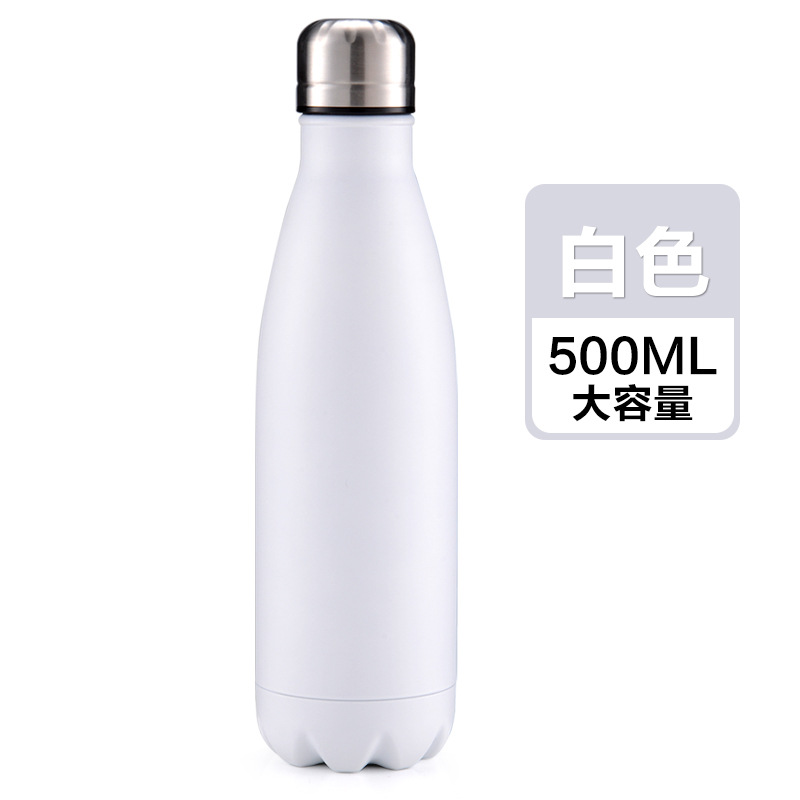 Bright White 500MlCoke bottle vacuum cup double-deck motion  304 stainless steel bowling glass
