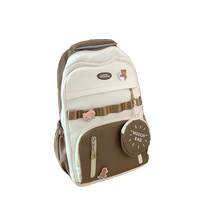 Han Edition School Bag Girls High School Students High Capacity High Face Value 2024 New Brief Durable Dirty Waterproof Double Shoulder Bag Minus Negative Sen Ensemble Early School Students Black Tech College Wind Campus With Pendant