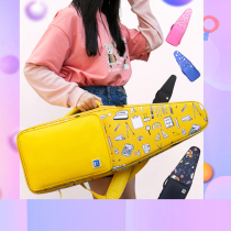 Flute bag double shoulder bamboo flute bag bamboo flute bag flute bag back five cages 75cm portable can put A4 folder