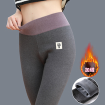 High waisted leggings womens 2021 autumn and winter New plus velvet padded tight pants size slim small feet warm pants