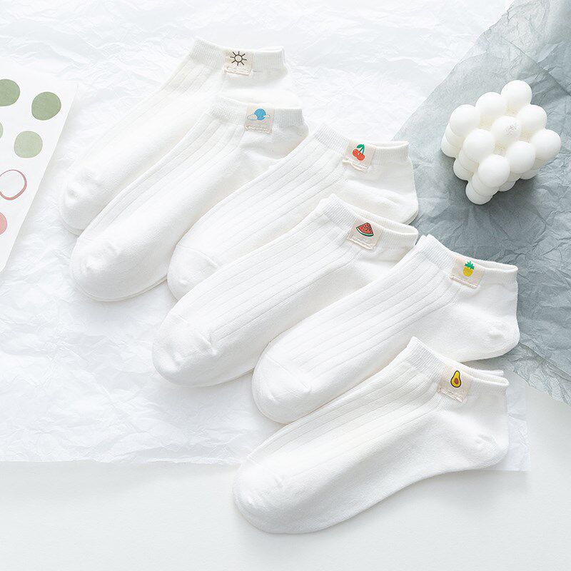 Net red white socks women's socks shallow mouth Korean ins tide short tube spring and autumn thin section summer invisible socks pure cotton cute