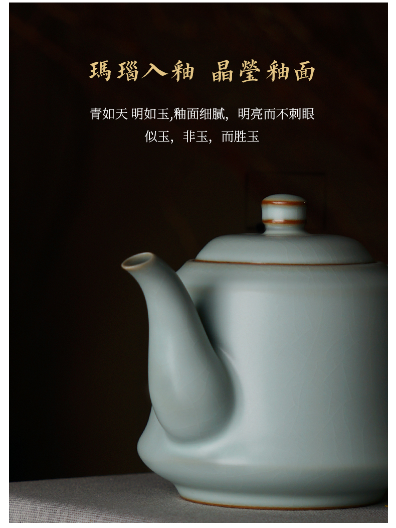 Jingdezhen porcelain teapot single pot home of kung fu tea set celadon ice crack glaze on your up checking ceramic Chinese style