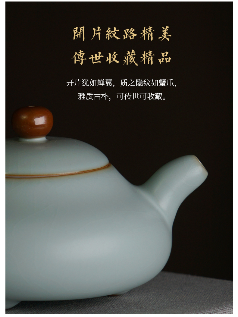 Green has already your up single pot hand flat pot teapot to restore ancient ways your porcelain of jingdezhen ceramics kung fu tea Green home day