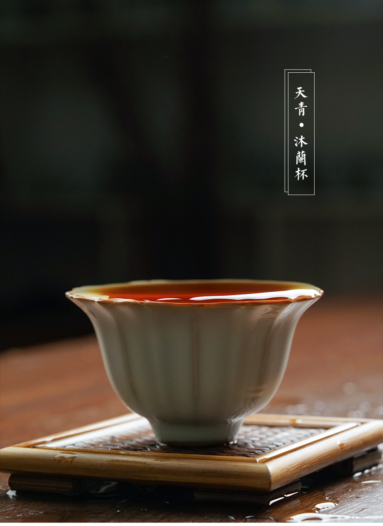 Jingdezhen your up teacup cracked can raise hand master cup single CPU run of mine ore ceramic antique blue sample tea cup a day