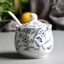Ceramic seasoning jar seasoning jar seasoning box kitchen supplies household sugar jar salt jar pepper jar oil splash pepper