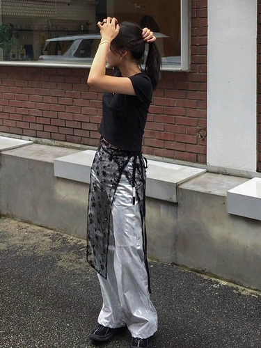 Кружевные блестки для ногтей, демисезонная штора, юбка, фартук, мини-юбка, в цветочек, высокая талия