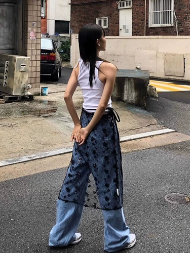 Кружевные блестки для ногтей, демисезонная штора, юбка, фартук, мини-юбка, в цветочек, высокая талия