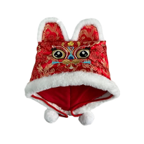 Boys Hats Hanfu Childrens Retro Style Embroidered Tiger Head Hats Baby Boys Plus Velvet Thickened Winter New Years Tiger Hats