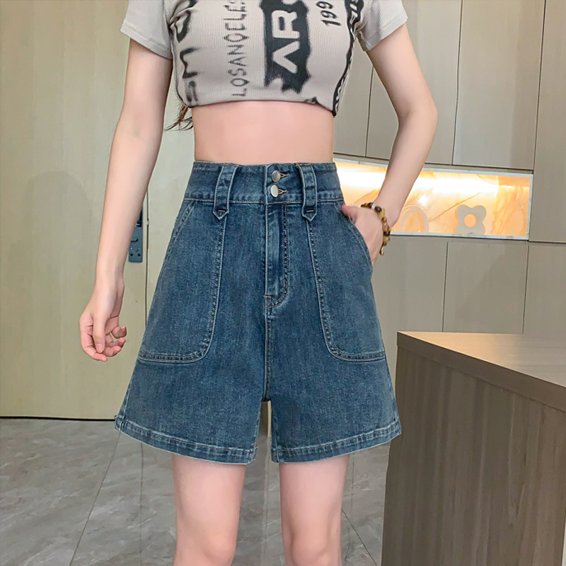 Plus Size High Waist Retro Black Denim Shorts 2025 New Spring and Summer Fat Mma Slim Wide Leg Hot Pants Thin Section Plus Size High Waist Retro Black Denim Shorts 2025 New Spring and Summer Fat Mma Slim Wide Leg Hot Pants Thin Section