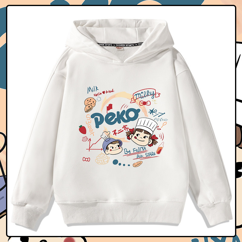 Not two necropolis girls' integrated suede thickening thickened Korean version white autumn and winter even hat winter children's jacket children's clothing