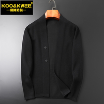 Minimalist big code mens thin jacket sweater jacket cardiovert jacket needlework dress sweaters fashion trends pure color autumn and winter