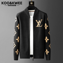 Autumn Winter Mens Sweater Jacket Cardiovert Knitwear Jersey Dress Baseball Collar collar jacket Mens body Jacquard Currents
