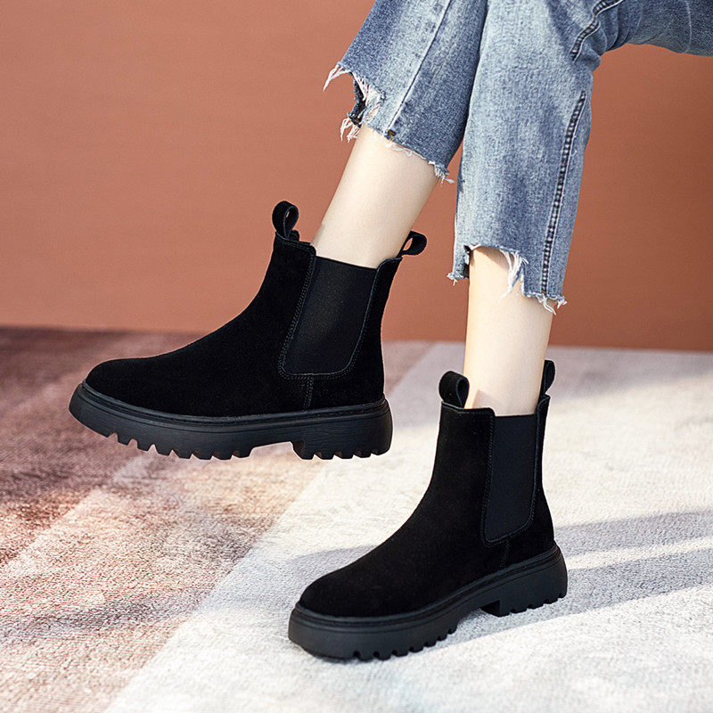 2022 autumn and winter new Martin boots women's spring and autumn single boots British style matte leather short boots Chelsea boots