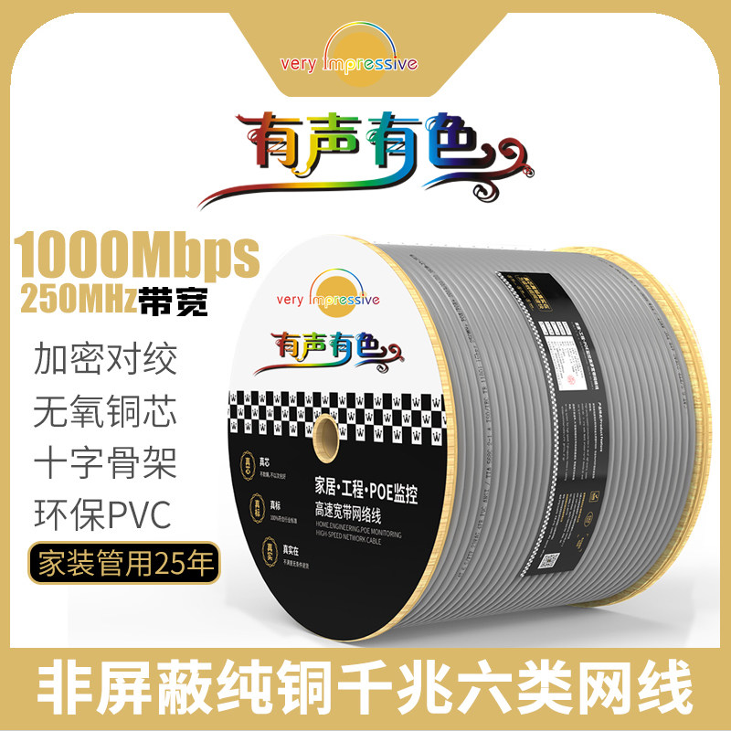 Net route Home Six classes one thousand trillion works Super 6 pure oxygen-free copper double screen Outdoor 10,000 trillion Mesh Routes 20 m whole boxes