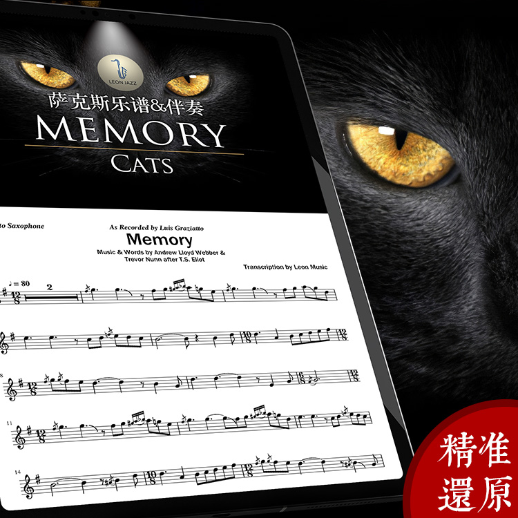 Memory Recalls Saxophone Cat Broadway Musical Score Five Lines of Spectral accompaniment