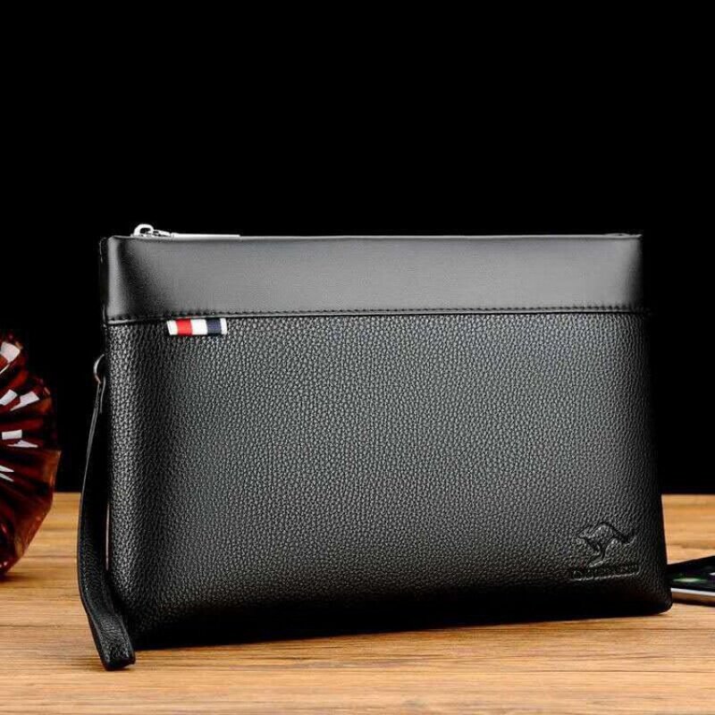 Simple new men's business clutch bag large capacity 2022 tide zipper bag men's bag mobile phone soft wallet clutch bag