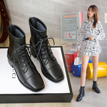 Genuine leather Martin boots woman plus suede winter elastic square head short boots small code boots Chelsea 2022 small childrens shoes