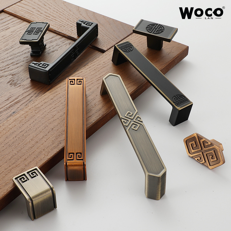 Volcker American Cabinet Door Hardware New Chinese Pull Antique Copper Drawer European Small Overall Cabinet Wardrobe Single Hole Handle