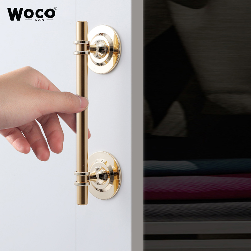 Paste long handle cabinet drawer free perforated glass window refrigerator wardrobe sliding sliding door cabinet glass door handle