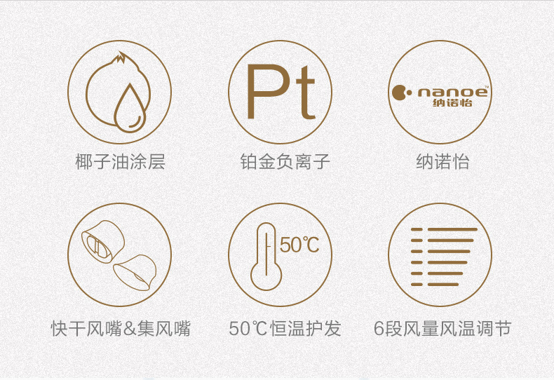 松下 NA46 高端吹风机 铂金负离子+纳诺怡水离子 椰子油涂层 图8
