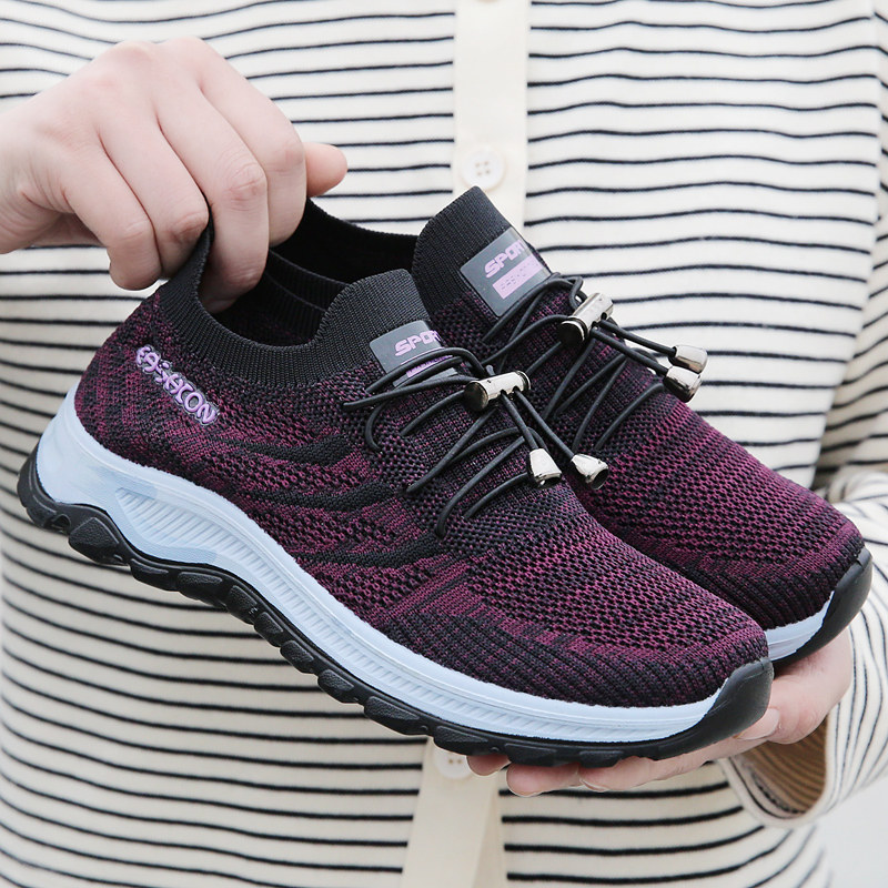 Summer Old Beijing Cloth Shoes Women's Moms Light Breathable Mesh Shoes Middle Aged Soft Bottom Bodybuilding Shoes Non-slip Old Shoes Women