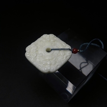 Xian specialty Lantian jade white jade antique four-way guardian pendant mens and womens terracotta warriors and horses the same style natural living jade