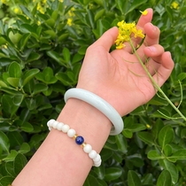 Xian specialty natural blue field white jade DIY single circle bracelet card 8 men and women same style A goods bracelet terracotta warriors and horses same style