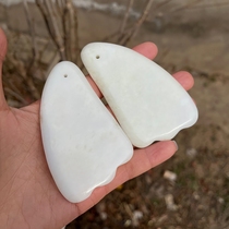 Natural living jade blue field jade white jade floating green scraping board massage Xian specialty same style for men and women same style as terracotta warriors and horses