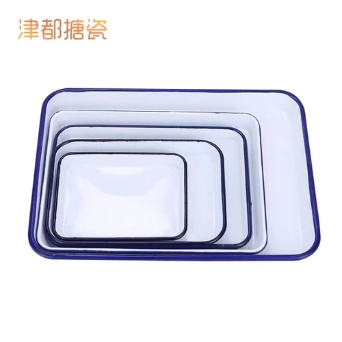 *Фарфоровая пластина с эмалью старой эмалийной лабораторной лаборатории с белой поддоной прямоугольной эмалевой пластины