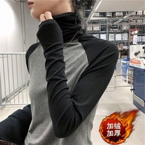 Gush high collars undershirt womens autumn new Korean version 100 hitch student casual workout long sleeve t-shirt female blouses