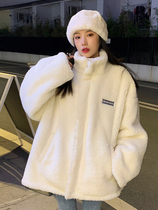 Winter clothing new Han version Loose Thickened Imitation Lamb Fur Small Subcotton Clothing Woman Temperament Fashion Foreign Air Cotton Coat Jacket