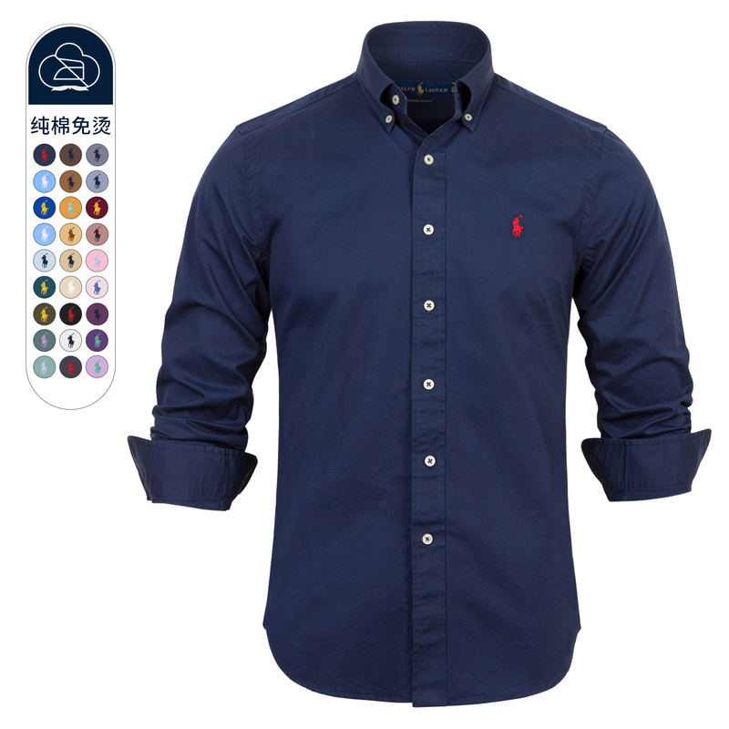 North American Genuine Ralph Lauren 26 New High-End Casual Pony Logo Long-Sleeved Shirt Pure Cotton Non-Iron Men's Shirt North American Genuine Ralph Lauren 26 New High-End Casual Pony Logo Long-Sleeved Shirt Pure Cotton Non-Iron Men's Shirt