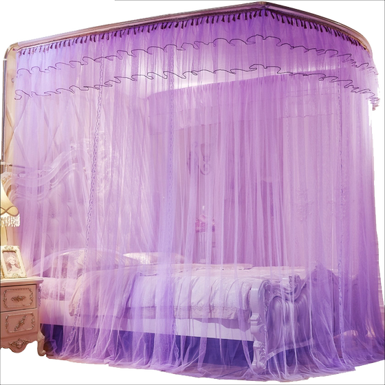 Extended mosquito net U -shaped encryption thickened tattoos 2 meters landing bracket princess wind 1.5 meters 1.8m bed double home