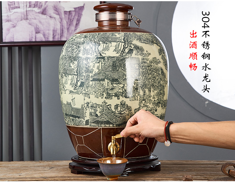 Jingdezhen household mercifully jars 10 jins 20 jins 30 jins 50 pounds it seal big waxberry wine with the lock