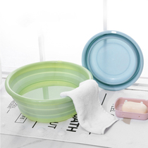 Foldable washbasin single basin Household portable travel foot washbasin plastic wall type plastic cute girl