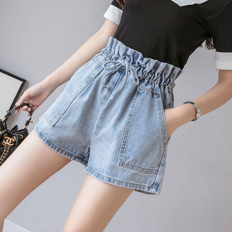 Denim Shorts Women 2019 Summer New Korean Version Fashion High Waist Loose 100 Hitch Student Hot Pants Casual Floral Pants