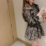 Ретро юбка, приталенный милый корсет, платье, изысканный стиль, яркий броский стиль, в цветочек