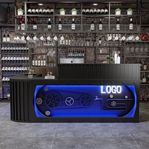Industrial style retro entry cashier corner bar bar reception desk hotel banquet hall iron front desk customization