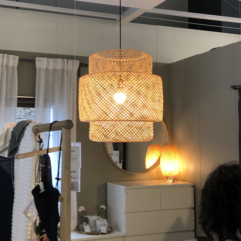 Creative Bamboo Weaving Art Nordic Style Minimalist Model Room Japanese Restaurant Living Room Clothing Store Homestay ins Pendant Lights