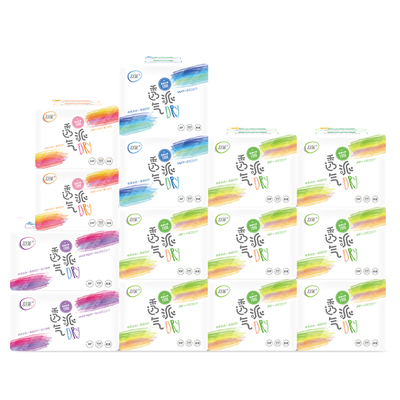 舒莱姨妈巾 透气派14包108片瞬吸绵面日夜组合装女批发整箱