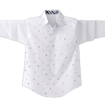 Boys shirts long-sleeved 2023 new spring childrens cotton shirts medium and large childrens spring and autumn white tops Korean style trendy