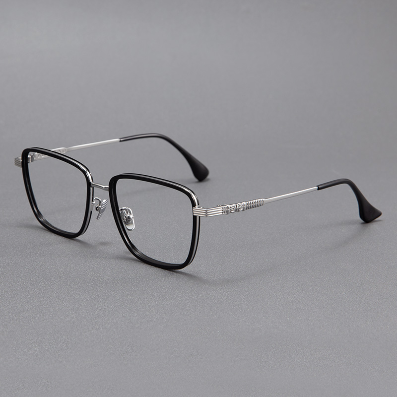 Wooden Ocean Retro Glasses Frame male tide ultra light pure titanium face half frame handmade eye frame artistic woman can be approximately