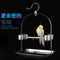 Parrot station frame stainless steel tiger skin peony small sun shrew small birdcage supplies anklet anklet bird chain bird shelf