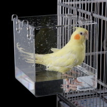 Bird bath basin small bird cage basin Starling brother brother thrush round cage special large acrylic parrot Bath Box