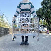 304 stainless steel bird cage breeding cage Enlarged Villa Tiger Leather Peony Genin Parrot Bird Cage Octagon Cage double layer