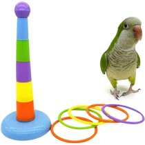 Parrot Toy Ferrule Circles Puzzle Training Birds Toy Supplies Tiger Leather Peony for a Grey Parrot Toy Nibble