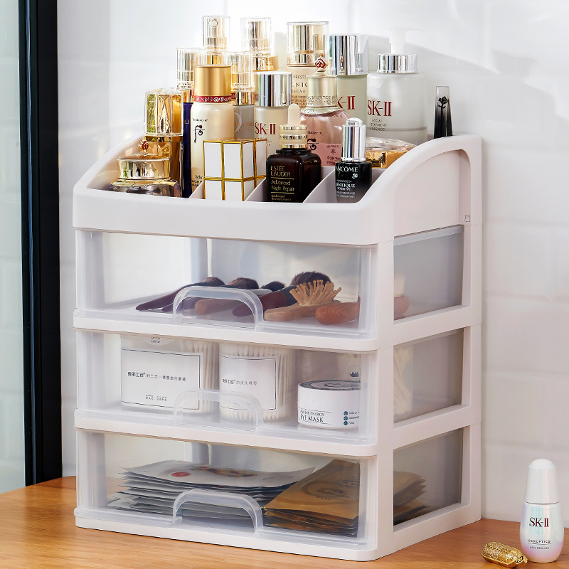 Net Red Cosmetic Storage Box Home Large Capacity Makeup Case Dust desktop Makeup Desks for Skin Care Products Shelve