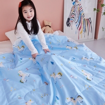 Childrens summer cold quilt cotton air conditioning by kindergarten nap cotton quilt can be washed baby Summer thin quilt