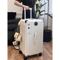 Grande capacité Suitcase Pull Bar Box Femme 2024 Nouveau robuste et durable voyage en cuir de 28 pouces